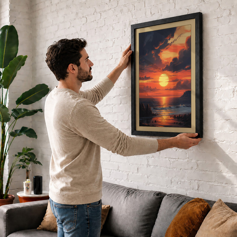 Sunset Coastal - Framed Print, A1 - 84.1 x 59.4 cm, Unframed