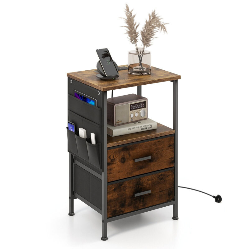Anacleto 38cm W Metal Bedside Table