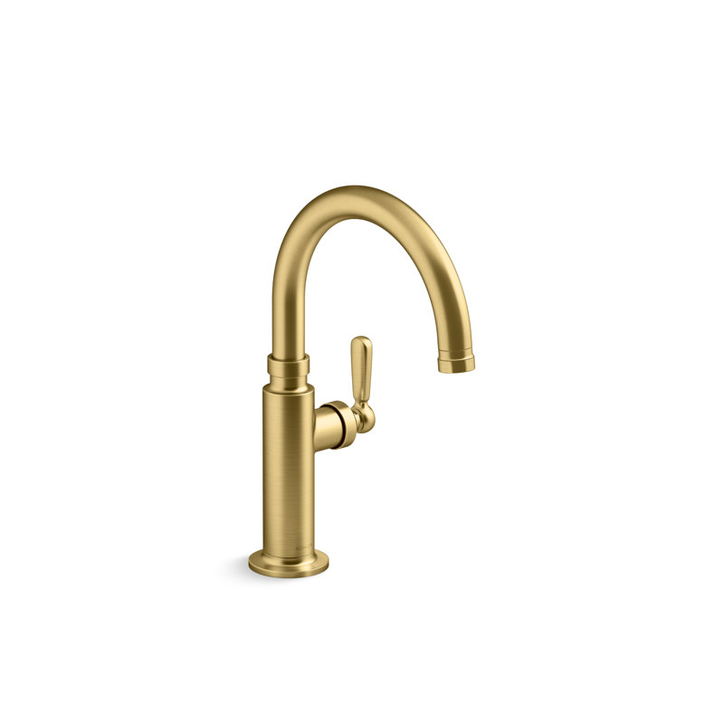 Edalyn by Studio McGee Single-Handle Bar Sink Faucet, Vibrant Brushed Moderne Brass