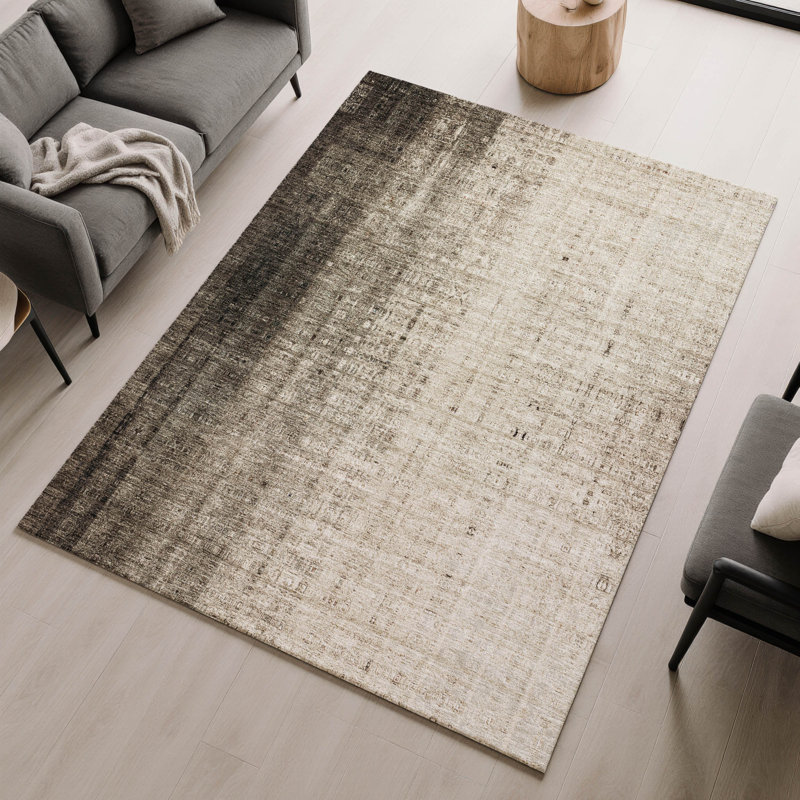 Premium Machine Washable Mayfield AMF2240 Striped Rug, 5' x 7'6", Brown