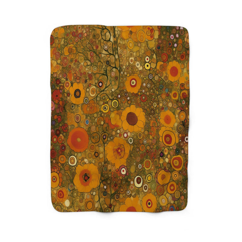  Couverture Vibrant Klimt Petals, L 60 po x L 80 po