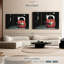 Impression sur toile rouge rétro Kettlebell-98865570
