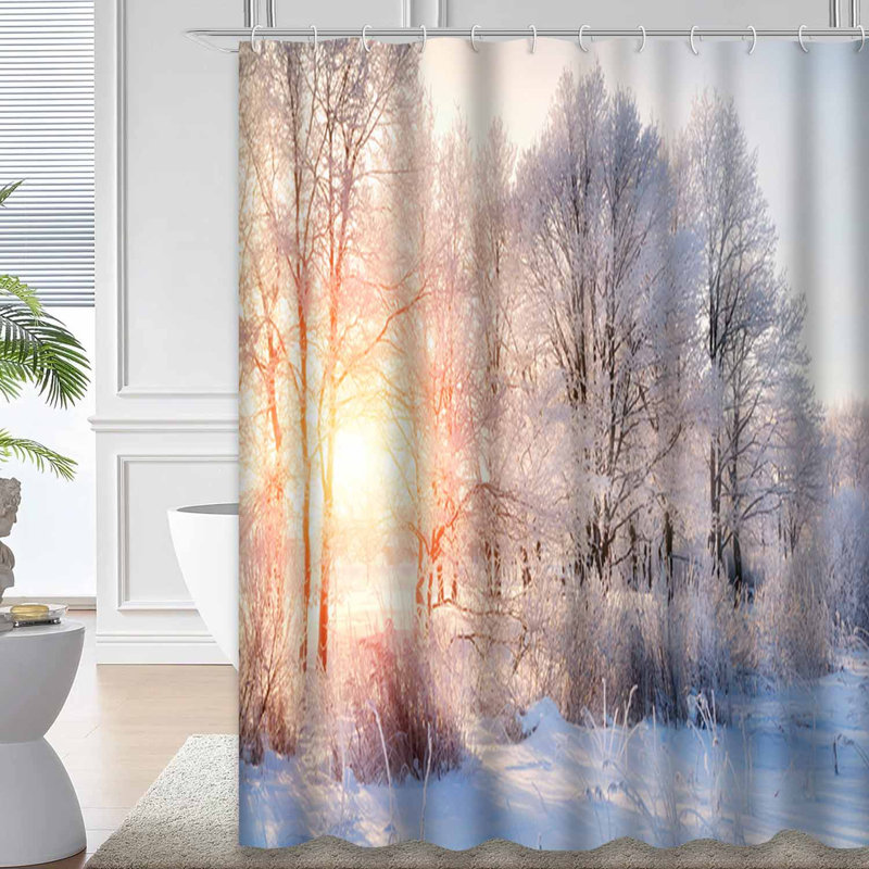 Rideau de douche Winter Frosty Trees, L 72 po x l 72 po