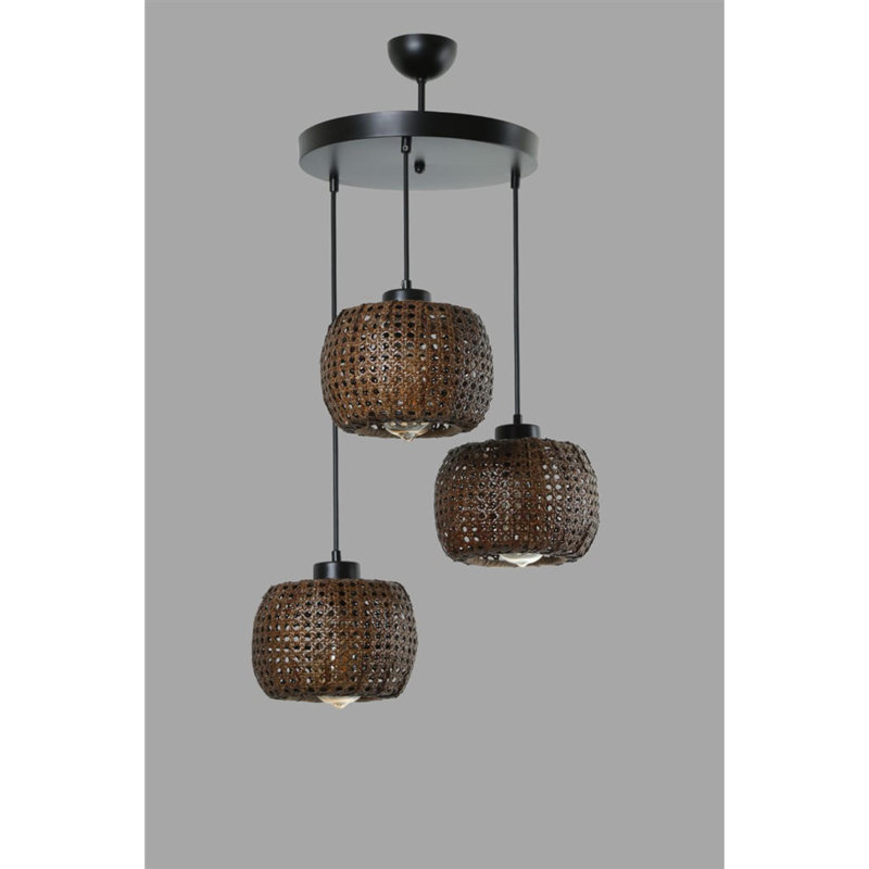 Luminaire suspendu tambour à 4 lumières Montsinger, Bronze, 3
