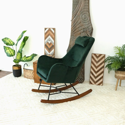 Chaise berçante en velours