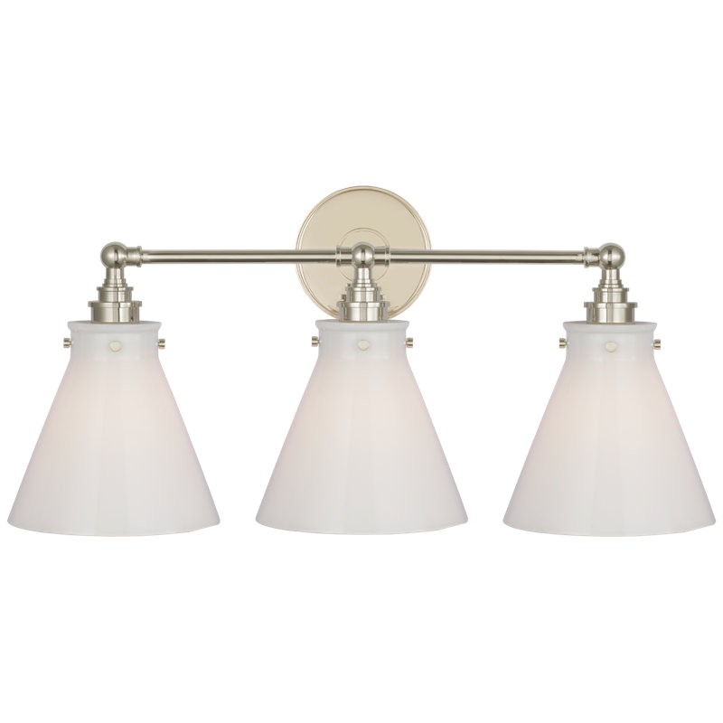 Parkington 3 - Light Vanity Light, Polished Nickel, White