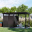 «Remise et pergola 2 en 1 en acier galvanisé 7 x 7 pi: rangement en métal et abri à bois pour la cour, le jardin et le patio»