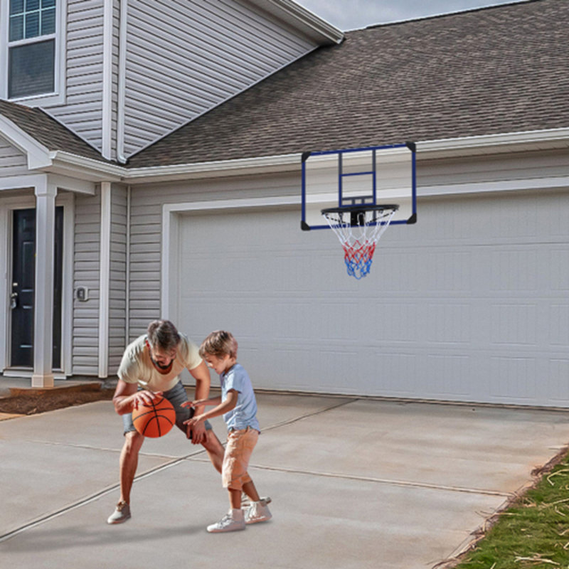 Wall-mounted basketball hoop