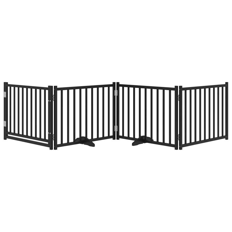 Talala Solid Wood Dog House Door, 60cm H x 320cm W x 2cm D, Black