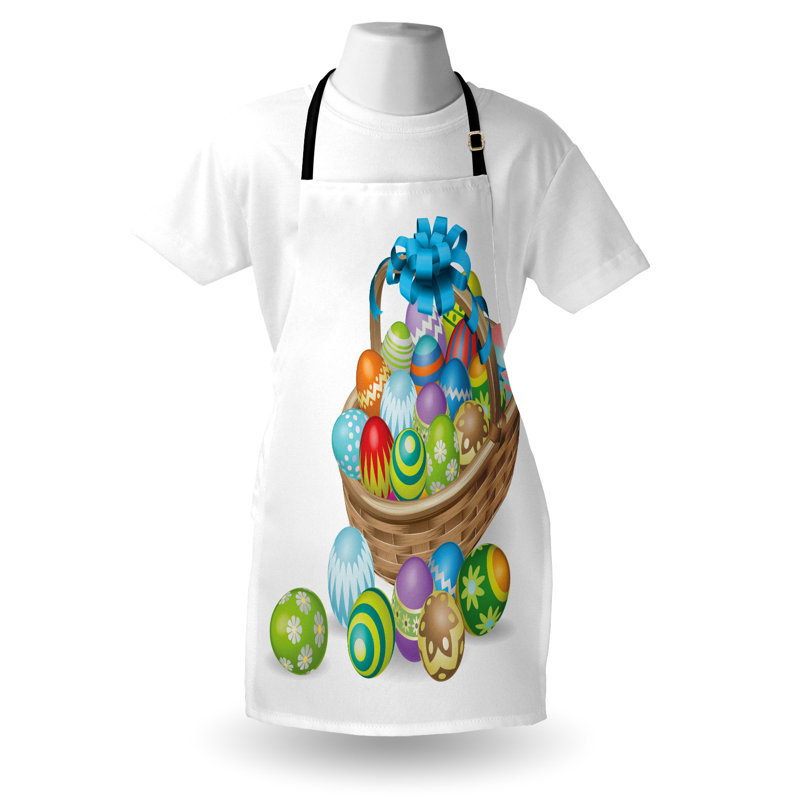 Multicolore The Holiday Aisle®, tablier de Pâques unisexe, panier d'œufs colorés, taille adulte
