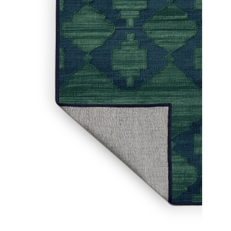 Tapis gris en treillis lavable à la machine, Rond 4 pi