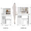 Meuble-lavabo de bureau de 37 po avec tabouret de maquillage à gauche et tabouret rembourré, très grand miroir coulissant à droite, rangement multicouche à grande capacité, ensemble de maquillage pratique à la mode, certificat EPA, GCC, UL-2115002467