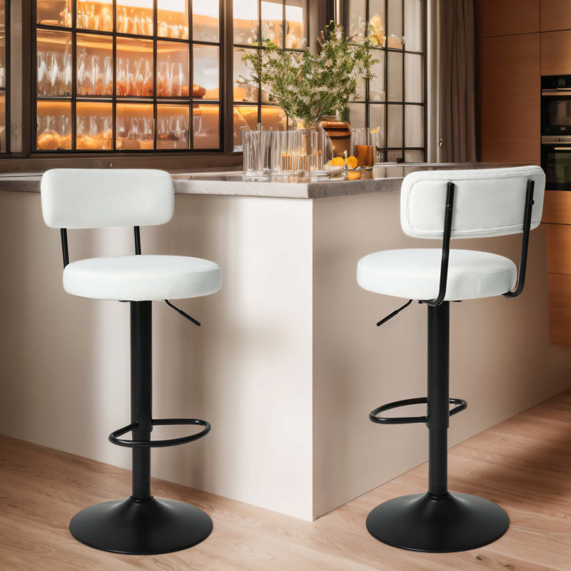 Ensemble de 2 tabourets de bar Modern, Blanc