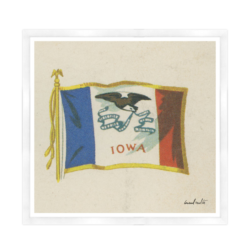 Iowa Print, White Framed