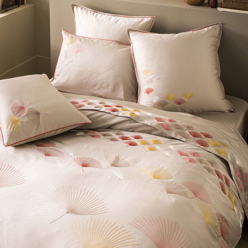Glenis Floral Satin Flat Sheet, Orange/Red