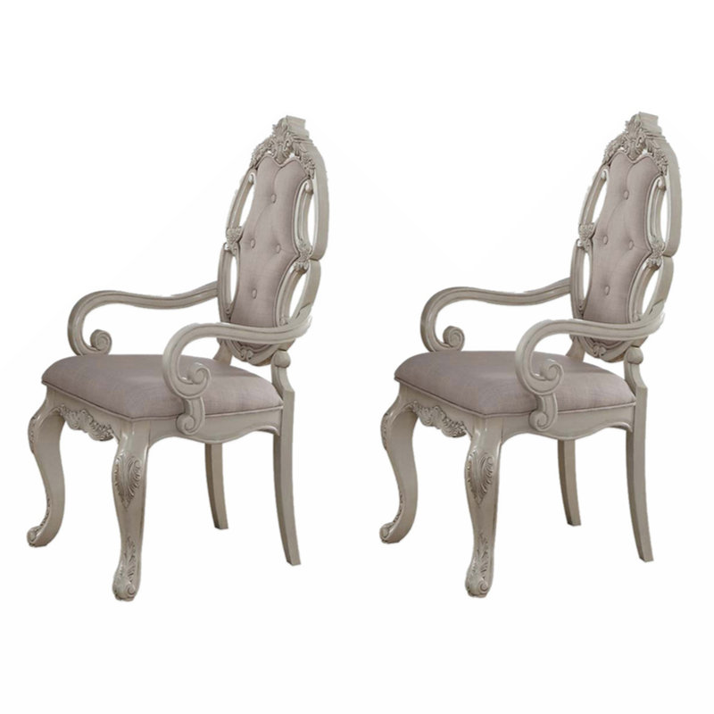 Chaise capitonnée en bois et tissu