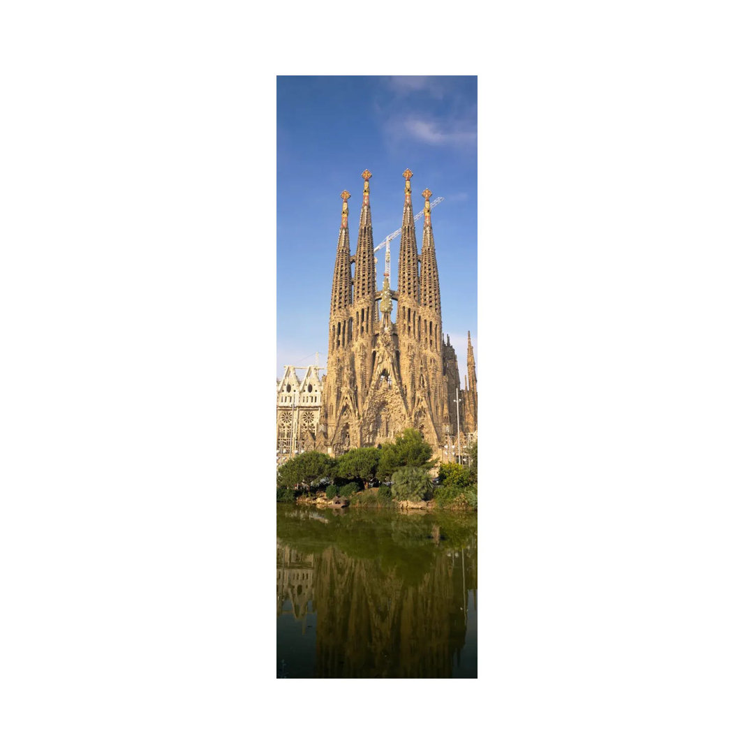 Low Angle View Of A Cathedral, Sagrada Familia, Barcelona, Spain by Panoramic Images - Wrapped Canvas Panoramic Print