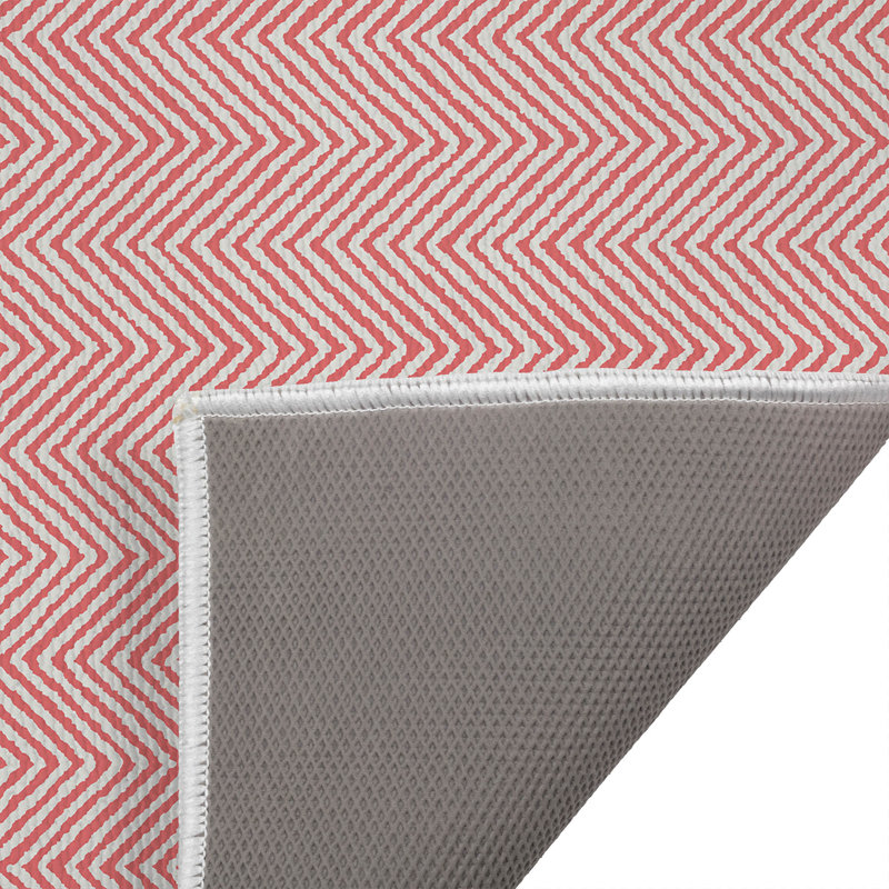 Tapis de toilette rectangulaire antidérapant à chevrons, 24" W x 17" L, Blue