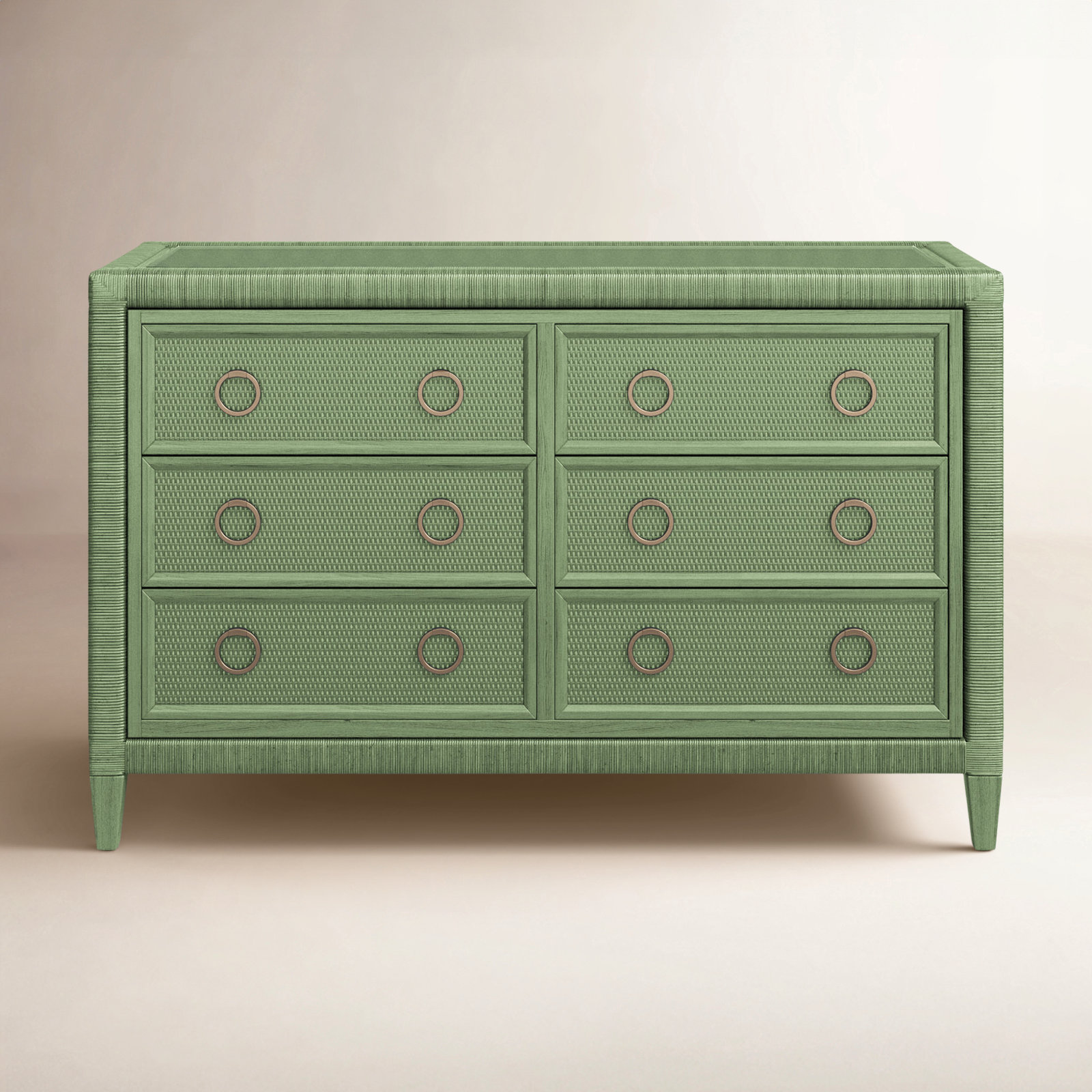 Warwick 54" Double Dresser, Celery, Satin Brass