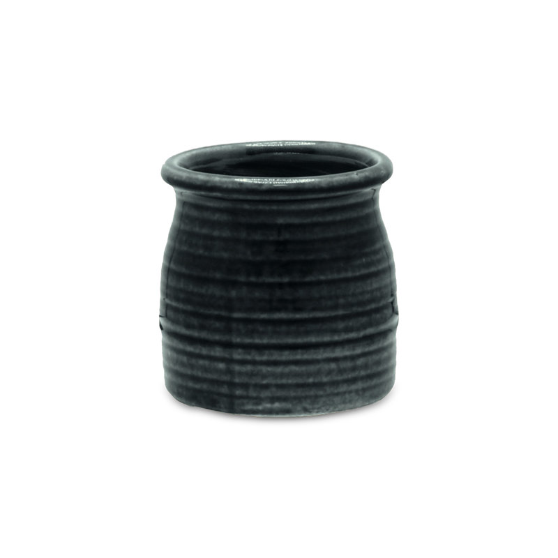 Miland Handmade Ceramic Pot Planter, Gray, 4" H x 3.75" W x 3.75" D