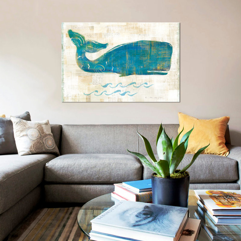 «On the Waves I» par Sue Schlabach, impression sur toile tendue, Blanc, Papier beaux-arts encadré noir