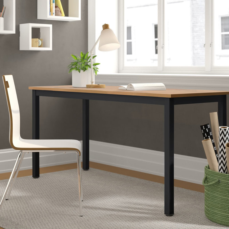 Adero Writing Desk / Computer Desk, Black/Black, 29.5 " H x 63 " W x 23.6 " D