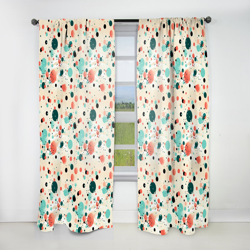 Victorian Elegance Motif à pois I - Rideau abstrait - Rideau obscurcissant - 1 panneau, L 52 po x L 108 po