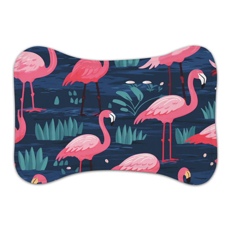 Dark Flamingo - Bone Shape Feeding Mat