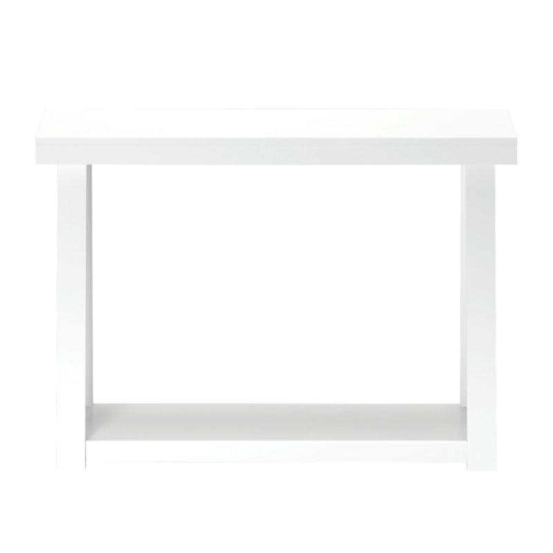 Beckett Solid Wood Console Table with Shelf, 32" H x 46.25" W x 12" D, White