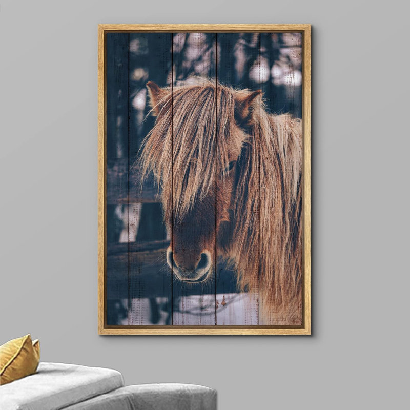 Chevaux qui courent, rétro, effet de bois, panneau, pays des Shetland, poneys, art numérique, ferme rustique, faune