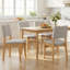 Ensemble de 2 chaises de salle à manger rembourrées empilables avec tissu en lin et structure en bois massif-202953324-202953321