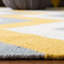Tapis à chevrons en laine / coton tissé à la main Rodgers en ivoire / or / gris-804015869