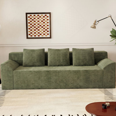 71-Inch Corduroy Loveseat Sofa With Deep Seat, Cloud-Like Dual-Layer Cushions, And No Assembly Required For Multi-Scene Use.