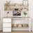 Computer Desk with Hutch and Shelves, 60 Inch Office Desk with 3 Drawers for Small Places, Study Writing Desk with Storage for Bedrrom, Adjustable Feet-451154327