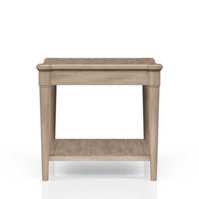 Transitional Casual End Table In Sand Finish With Storage Drawer, Solid Wood + , 24.76 High, 26 Wide, 24 Deep Finished Drawer Table, Style, D, W, H