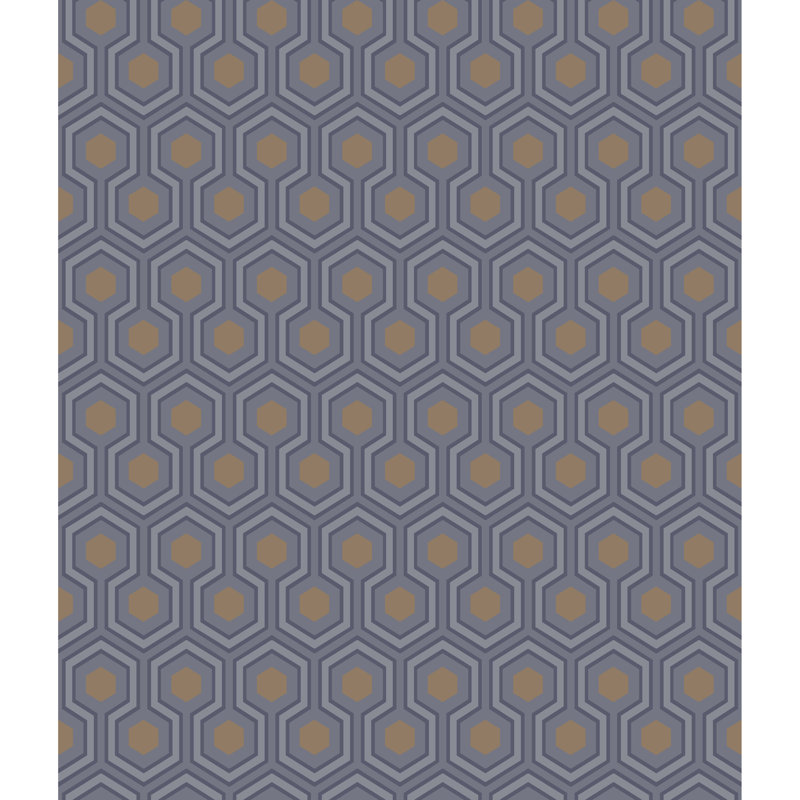 Hicks Hexagon Geometric Wallpaper Roll, Dark Gray/Bronze