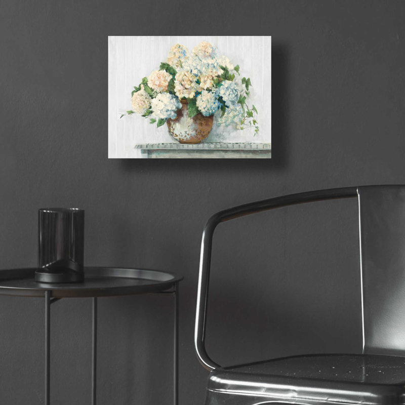 «White Hydrangea Cottage» par Carol Rowan, H 12 po x l 16 po x P 0,13 po
