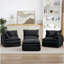 Modular L-Shaped Sectional Sofa With Movable Ottoman, DIY Configurable Comfort For Modern Living Rooms.-711396829