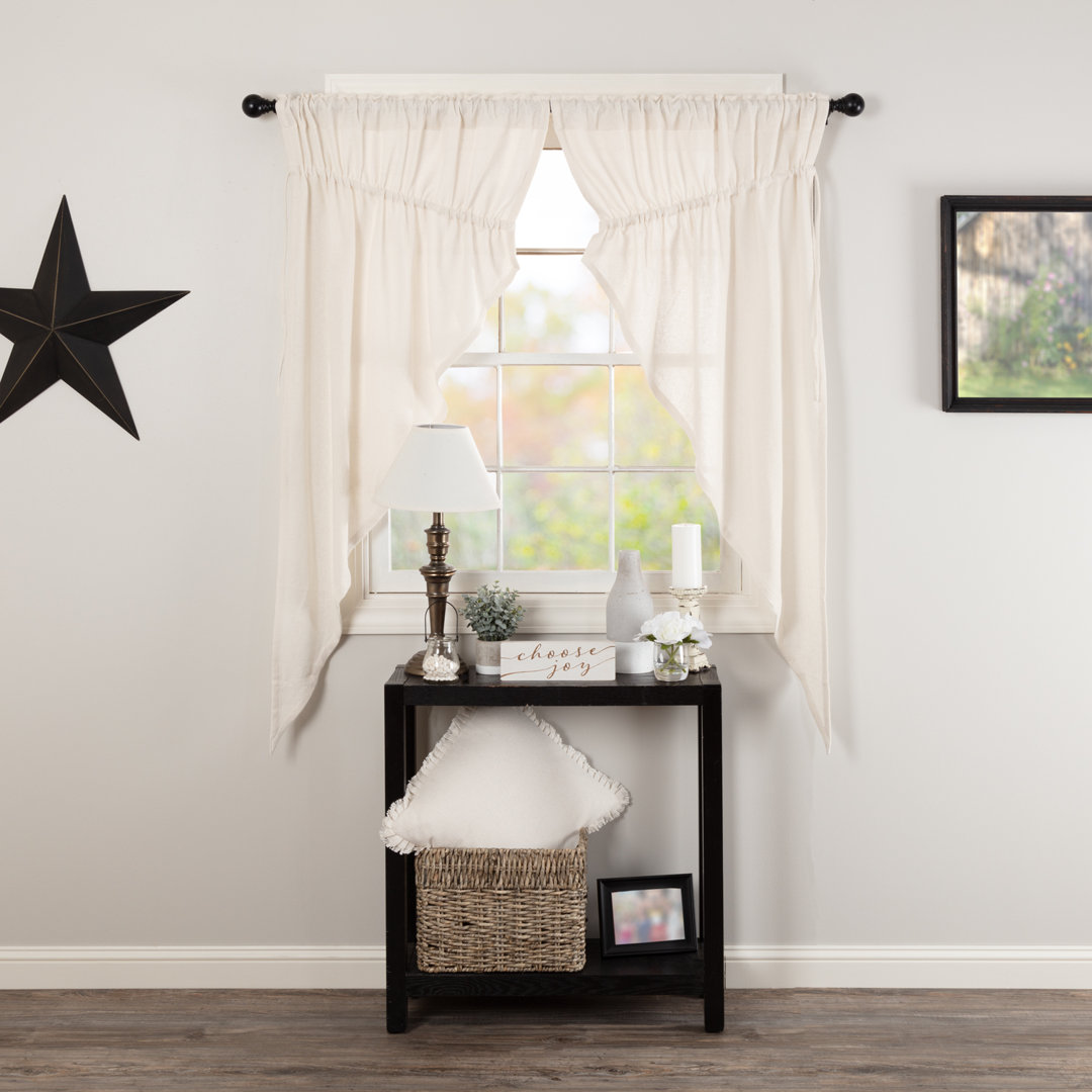 Clare 100% Cotton Burlap Solid Semi-Sheer Rod Pocket Curtain Panels (Set of 2) August Grove® Curtain 