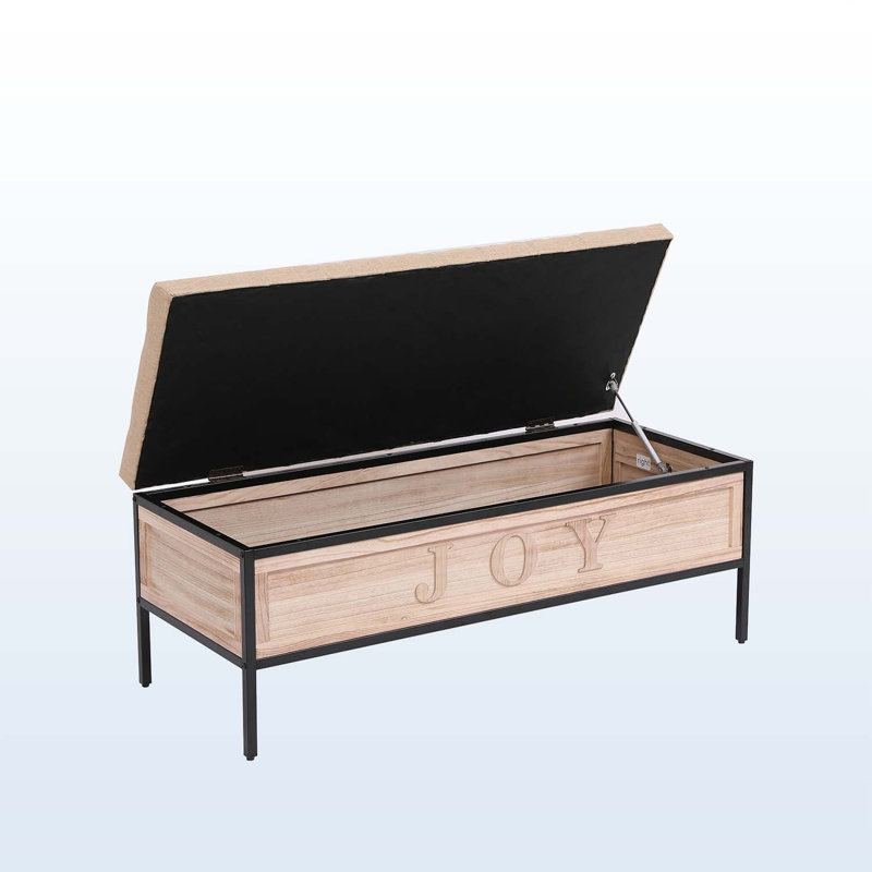 Banc capitonné de 48,42 po de largeur, Lin jaune clair