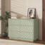 Commode 6 tiroirs pour la chambre à coucher avec conception sans poignée, texture ondulée et fabrication en bois durable, idéale pour les solutions de rangement modernes et élégantes