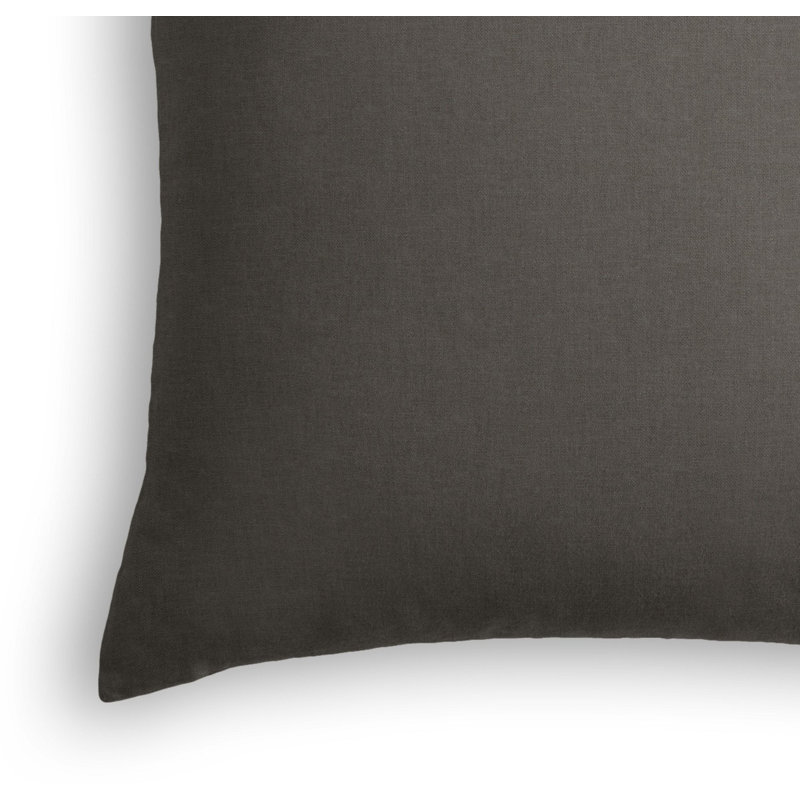 Housse de coussin carrée, 16 po x 16 po, Gris foncé, Duvet