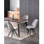 Gualtier 4 Person Dining set - a Rectangular Wooden Dining Table with Metal Legs and a Set of 4 Quilted Velvet Dining Chairs for Dining Room - Modern Dining Table Set-542423261-542423263