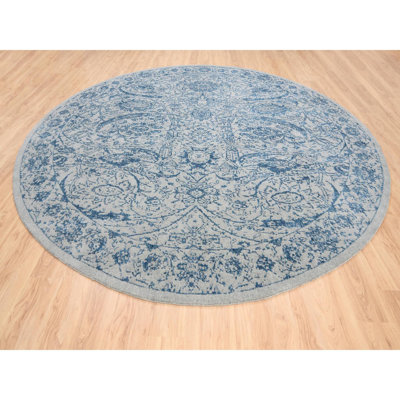 Donne One-of-a-Kind Round 12'0" X 12'0" New Age Round Area Rug in Gray