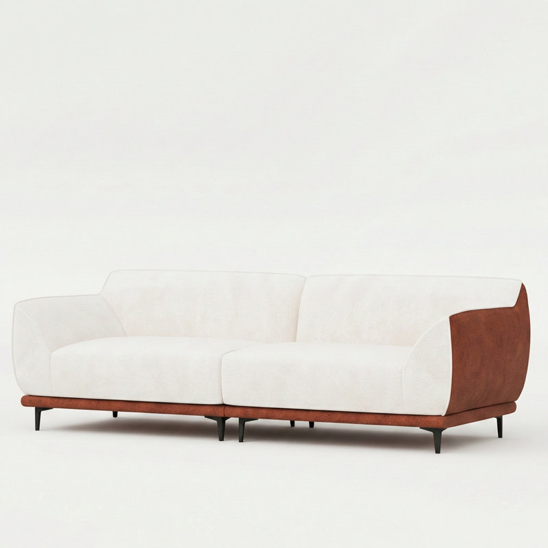 Canapé moderne à assise profonde en similicuir 86 po