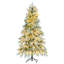 Arbre de Noël enneigé en épinette pré-éclairé, arbre de Noël articulé artificiel avec 300 lumières DEL multicolores, 8 modes de clignotement, décoration de bureau de vacances