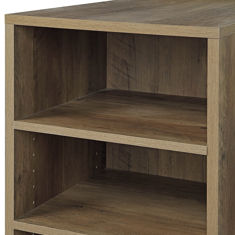 Bureau d'ordinateur en L pour bureau en coin, Chêne rustique