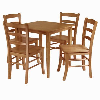 Avagrace 4 - Person Solid Wood Solid Wood Top Four Leg Dining Set