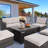 Rectangle Aluminum Propane Smokeless Fire Pit Table with Lid-73824930