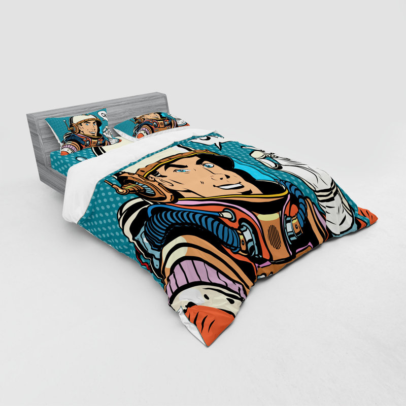 Ensemble de housse de couette astronaute, Housse de couette grand + 3 pièces supplémentair